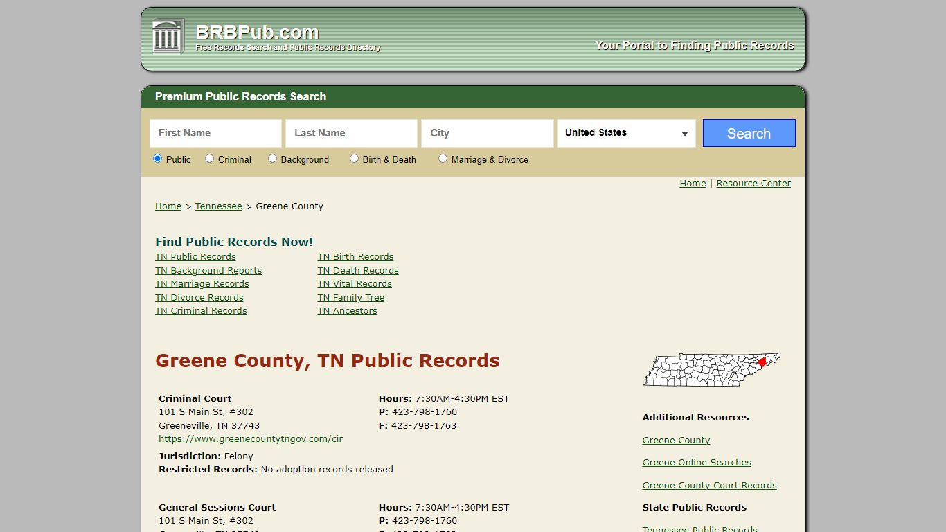 Greene County Public Records | Search Tennessee Government ...