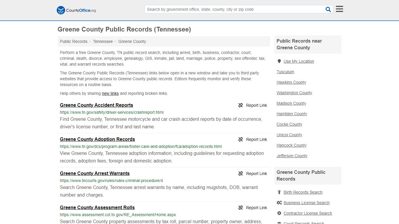 Public Records - Greene County, TN (Business, Criminal ...